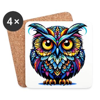 Owl - Coasters (set of 4) - white - Front