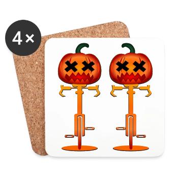 HALLOWEEN KOSTÜM PAAR RADFAHREN - Untersetzer (4er-Set) - Weiß - Vorne