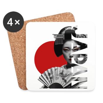 Japon - Dessous de verre (lot de 4) - blanc - Devant