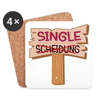 BEZIEHUNG SINGLE SCHEIDUNG - Untersetzer (4er-Set) - Weiß - Vorne