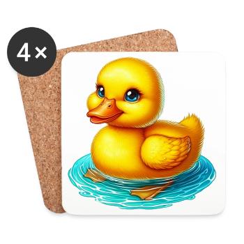 Duckling Duck Duck Duck - Coasters (set of 4) - white - Front