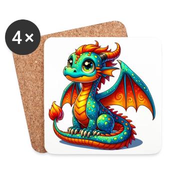 Dragon - Coasters (set of 4) - white - Front