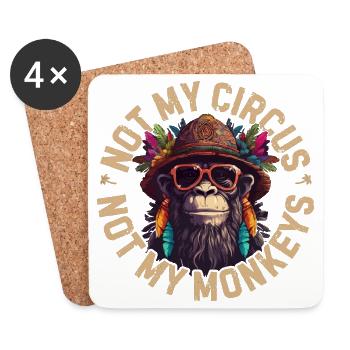 Not my circus, not my monkeys - Coasters (set of 4) - white - Front