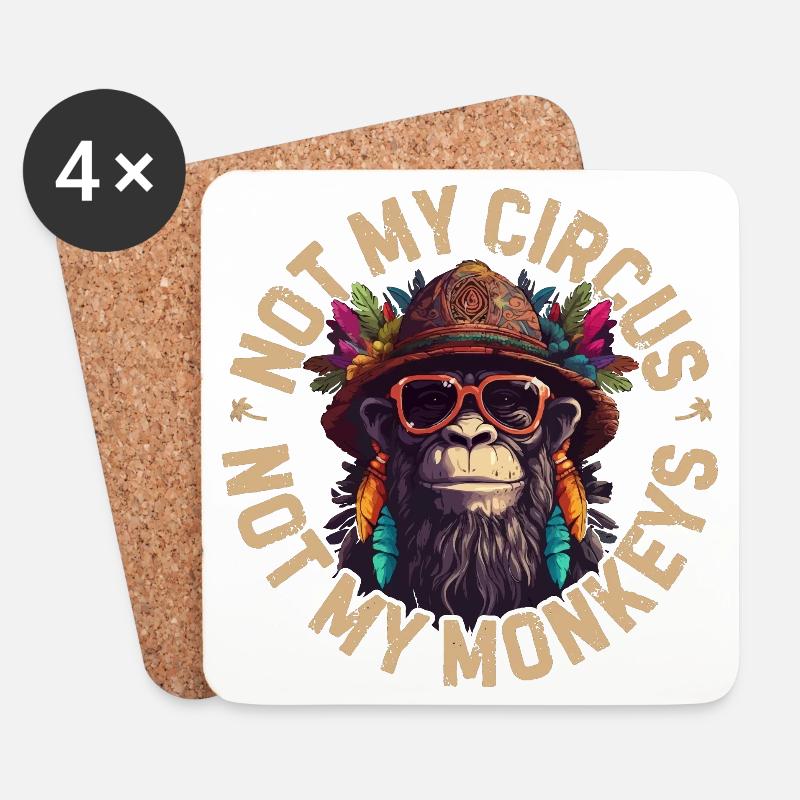 Not my circus, not my monkeys - Untersetzer (4er-Set) - Weiß