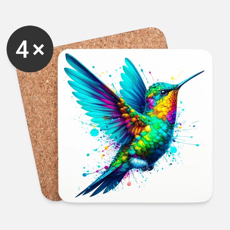 Kolibri - Untersetzer (4er-Set) - Weiß