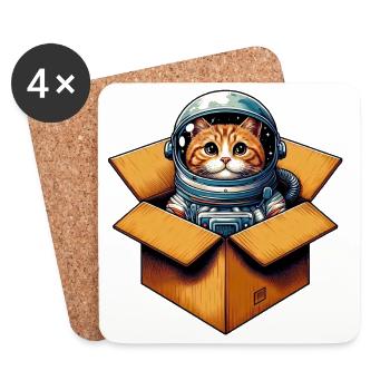 Astronaut Cat - Coasters (set of 4) - white - Front