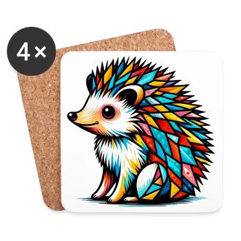 Hedgehog - Coasters (set of 4) - white - Front