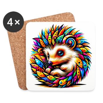 Hedgehog - Coasters (set of 4) - white - Front