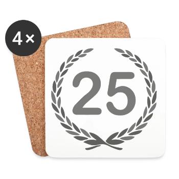 25th Anniversary Laurel Wreath 25 Years ---------------- - Coasters (set of 4) - white - Front