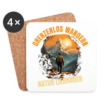 Grenzenlos wandern - Natur Liebhaber - Untersetzer (4er-Set) - Weiß - Vorne
