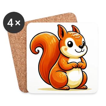 Squirrel - Coasters (set of 4) - white - Front