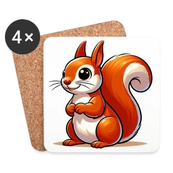 Squirrel - Coasters (set of 4) - white - Front