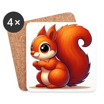 Squirrel - Coasters (set of 4) - white - Front