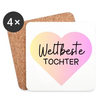 Weltallerbeste Tochter - Untersetzer (4er-Set) - Weiß - Vorne