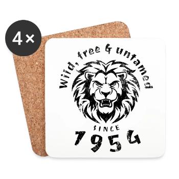 70th Birthday Wild, free & untamed since 1954 - Coasters (set of 4) - white - Front