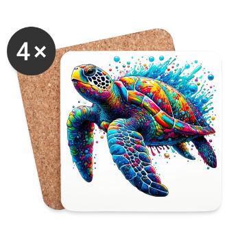 Turtle - Coasters (set of 4) - white - Front