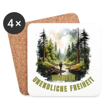 Unendliche Freiheit - Untersetzer (4er-Set) - Weiß - Vorne