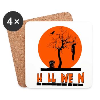 Halloween - Dessous de verre (lot de 4) - blanc - Devant