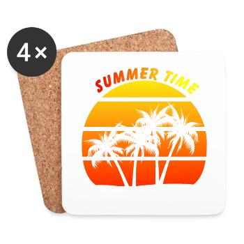 Summer time - Dessous de verre (lot de 4) - blanc - Devant
