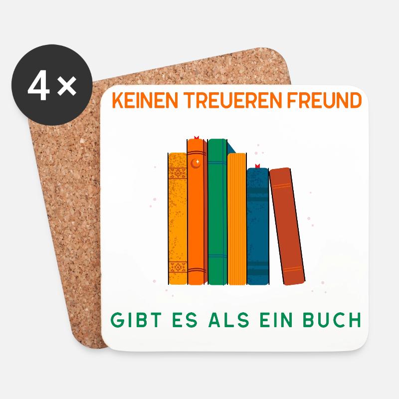 Keinen treueren Freund als ein Buch - Untersetzer (4er-Set) - Weiß