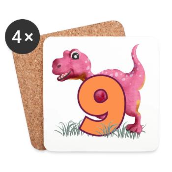 N°9 Dino - Dessous de verre (lot de 4) - blanc - Devant