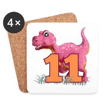Nr.11 Dino - Untersetzer (4er-Set) - Weiß - Vorne