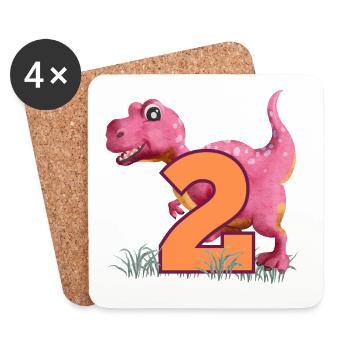No.2 Dino - Coasters (set of 4) - white - Front