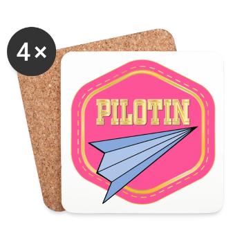 LUFTFAHRT PILOTIN - PAPIERFLIEGER - Untersetzer (4er-Set) - Weiß - Vorne