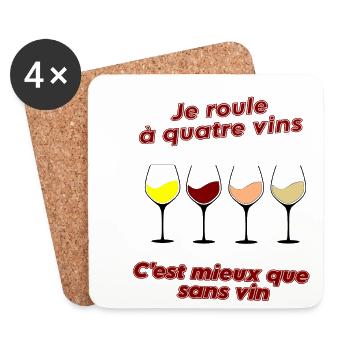 Quatre vins - Dessous de verre (lot de 4) - blanc - Devant