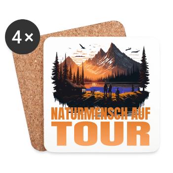 Naturmensch auf Tour - Untersetzer (4er-Set) - Weiß - Vorne