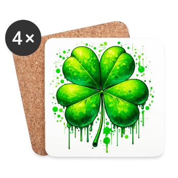 Four-leaf clover - Coasters (set of 4) - white - Front