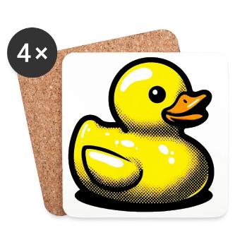 Ente Ente Ente Ente Ente - Untersetzer (4er-Set) - Weiß - Vorne