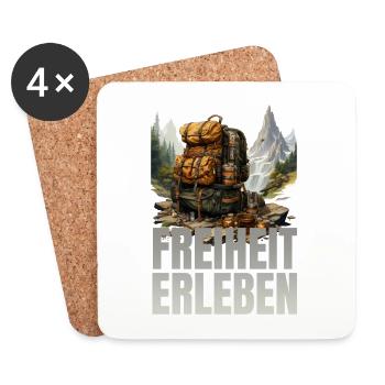 Freiheit erleben - Untersetzer (4er-Set) - Weiß - Vorne