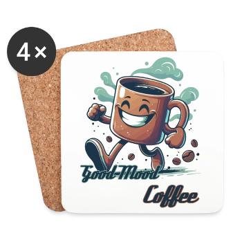 Good mood coffee mug gift - Coasters (set of 4) - white - Front