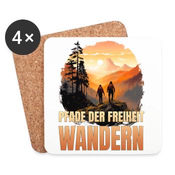 Pfade der Freiheit - Untersetzer (4er-Set) - Weiß - Vorne
