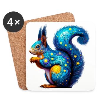 Squirrel - Coasters (set of 4) - white - Front