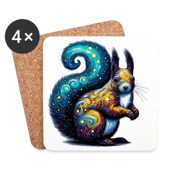 Squirrel - Coasters (set of 4) - white - Front