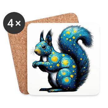 Squirrel - Coasters (set of 4) - white - Front