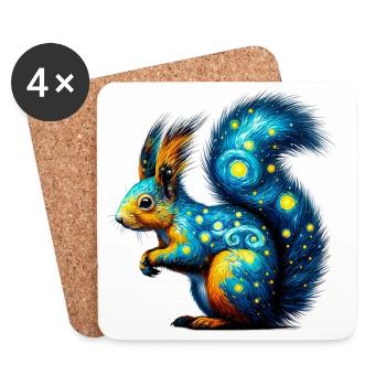 Squirrel - Coasters (set of 4) - white - Front