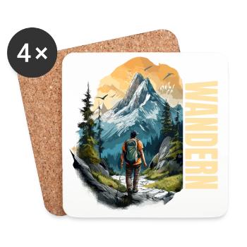 Wandern - Untersetzer (4er-Set) - Weiß - Vorne