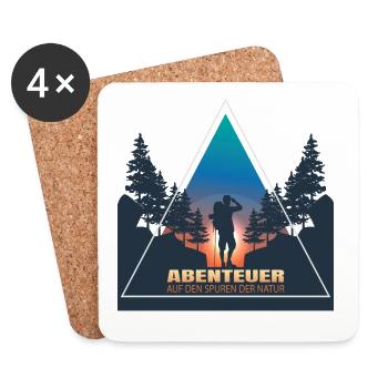 Abenteuer Auf den Spuren der Natur - Untersetzer (4er-Set) - Weiß - Vorne