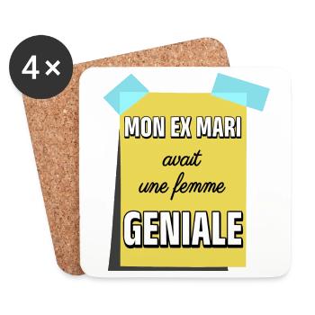 My ex husband had a great wife - Coasters (set of 4) - white - Front