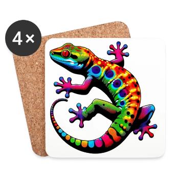 Gecko - Coasters (set of 4) - white - Front