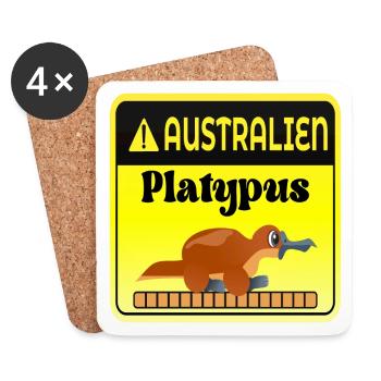 AUSTRALIEN PLATYPUS - Untersetzer (4er-Set) - Weiß - Vorne
