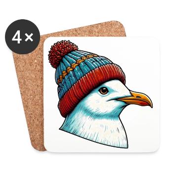 Mouette - Dessous de verre (lot de 4) - blanc - Devant