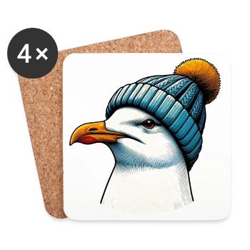 Mouette - Dessous de verre (lot de 4) - blanc - Devant