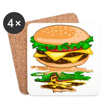 Hamburger with a reflection - Coasters (set of 4) - white - Front