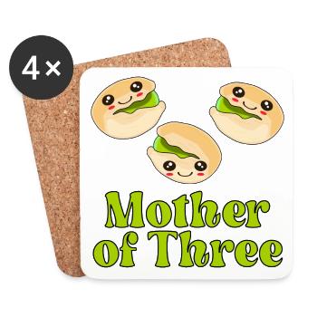 MÈRE DE TROIS ENFANTS - PISTACHIO KIDS - Dessous de verre (lot de 4) - blanc - Devant