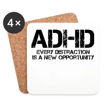ADHS - Untersetzer (4er-Set) - Weiß - Vorne