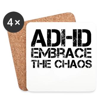 ADHS - Untersetzer (4er-Set) - Weiß - Vorne